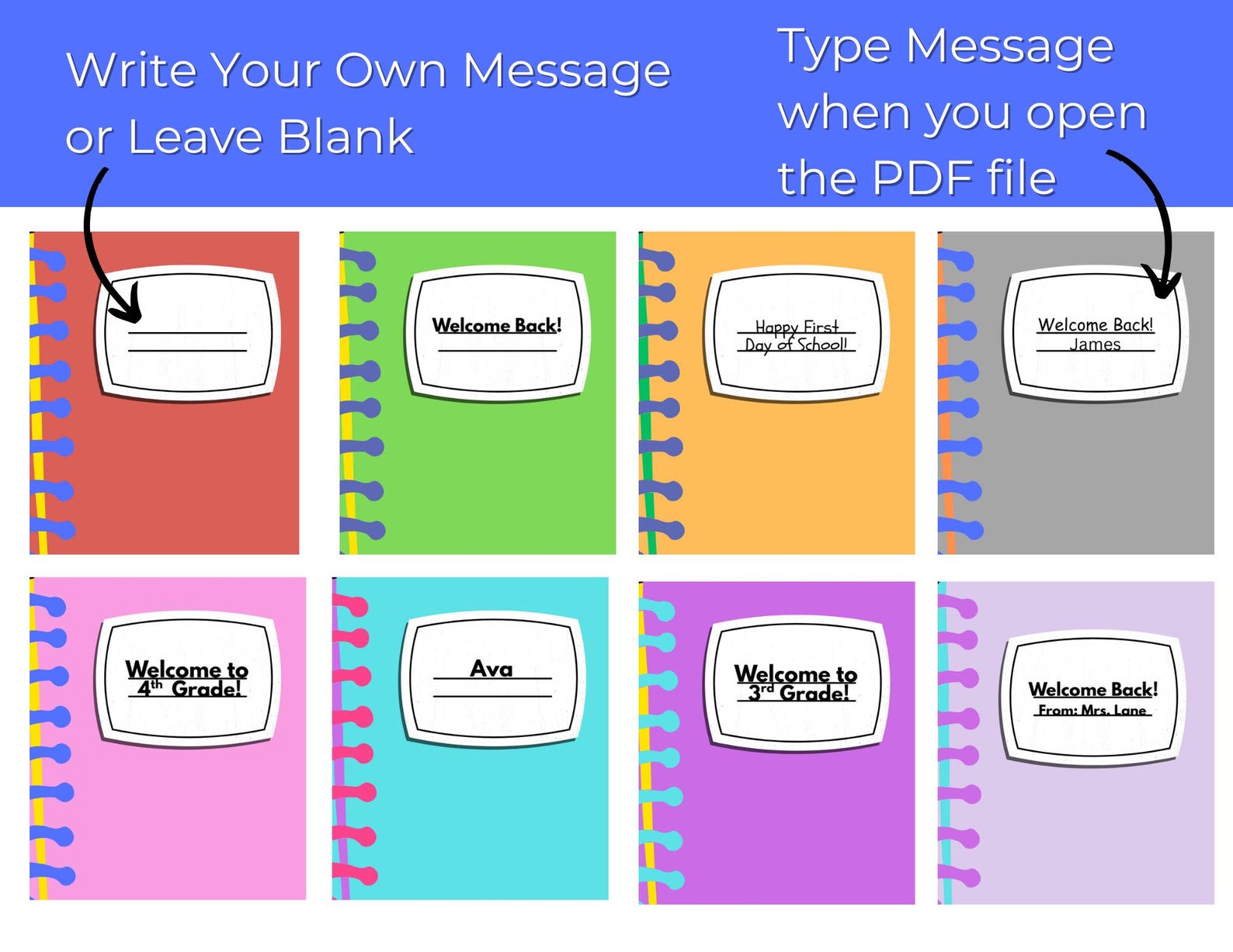Composition Notebook Pencil Toppers: Back to School Printable (PDF ...
