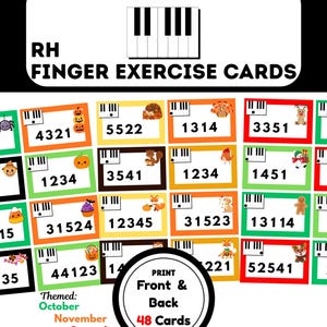 右手用ピアノ指練習セットカードゲーム