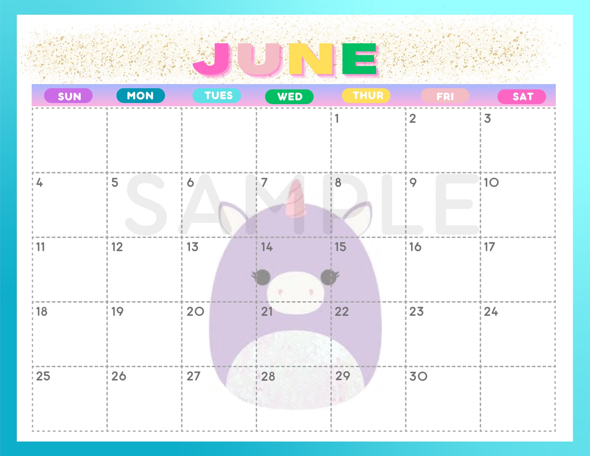 EDITABLE and Non Editable Template Calendar, Calendar for Kids