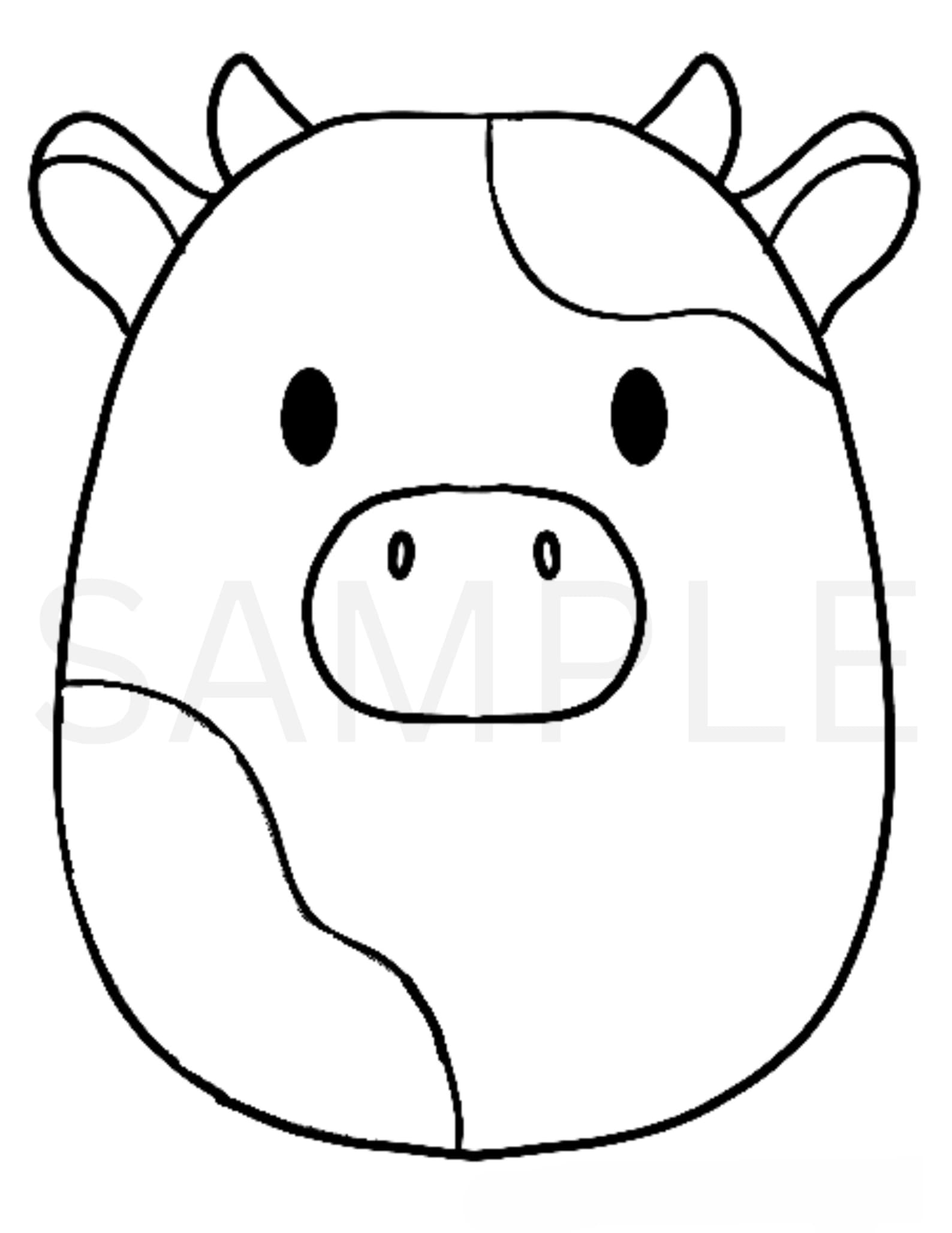 7 Squishmallow Coloring Pages: Birthday Party Activity (instant ...