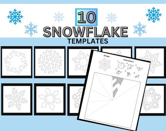 10 Paper Snowflake Patterns: DIY Winter Decor (Printable PDF)