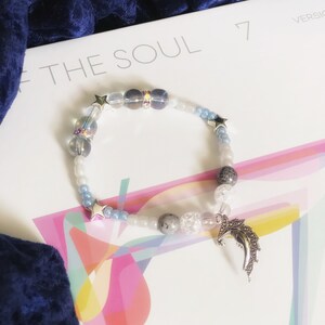BTS MOON Crystal Beaded Charm Bracelet
