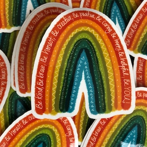 Be YOU Stickers - Rainbow - Vinyl Stickers - Be You - Be Yourself - Love Yourself