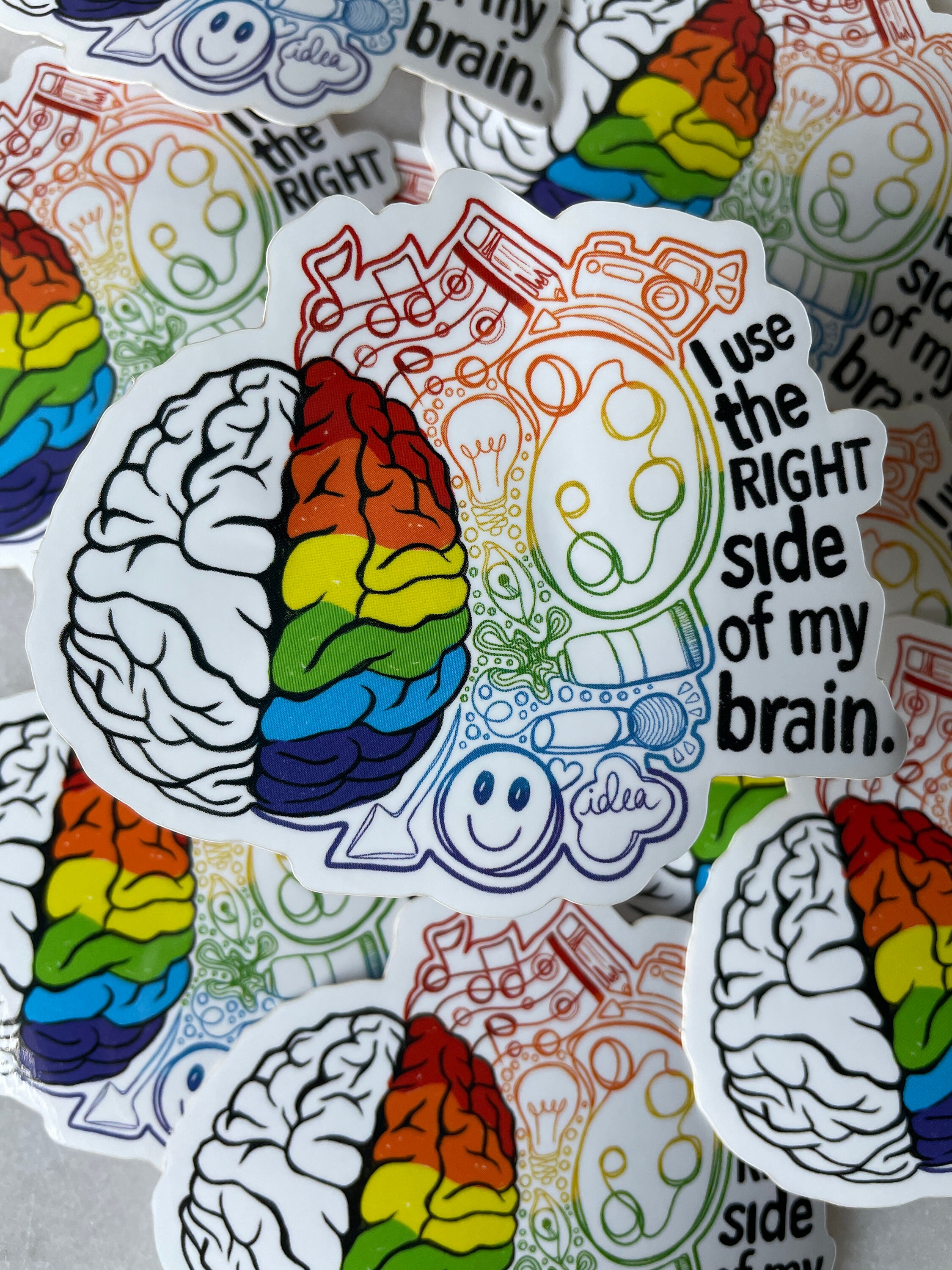 I Use the Right Side of My Brain Sticker - Vinyl Sticker