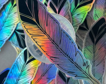 Holographic Feather Sticker