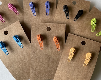 Zipper Stud Earrings | Zipper | Music Festival | Halloween | Colorful | Creative | Bold | Quirky