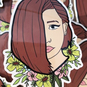 Summer Garden Sticker - Vinyl Sticker - Face - Garden - Flowers