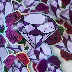 Inktober Pressure Sticker - Vinyl Sticker - Diamond - Holographic Diamond - Diamond Sticker