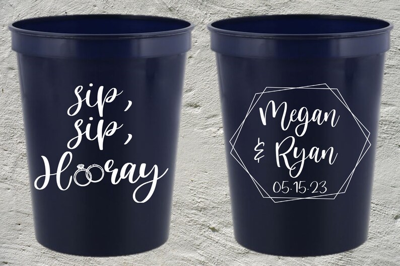 Wedding Plastic Cup Wedding Cup Party Cup Party Favor Wedding Favors Sip Sip Hooray Plastic Wedding Cup