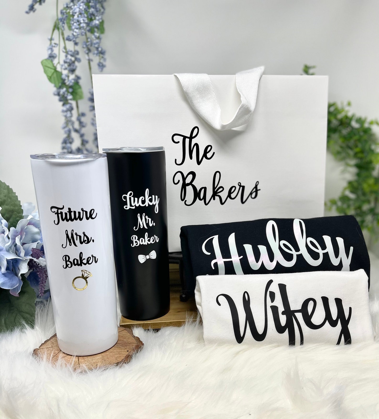 Wifey and Hubby Gift Set Gift for Newly Wed Engaged Couple Etsy