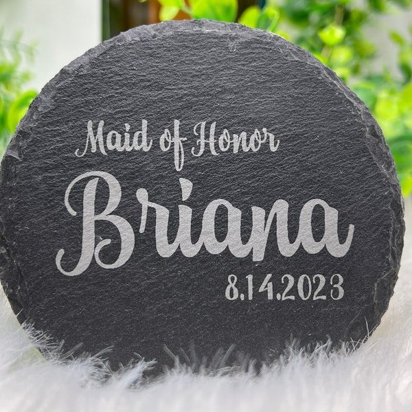 Wedding Party Favors, Custom Engraved Coasters, Bridesmaid Coasters, Groomsmen Gift, Bachelorette Party gift, Personalized Gifts