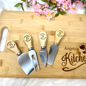 Personalized Cutting Board , Engraved Cutting Board with Charcuterie Cutlery Set, Charcuterie Board, Cutting Board Gift