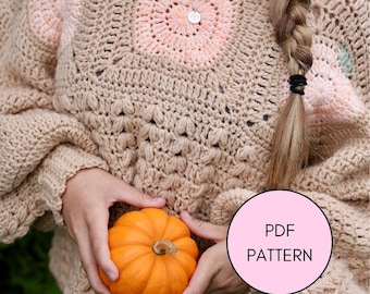 Crochet Pumpkin Sweater Pattern: Snuggly Autumn Cardigan (PDF Pattern)