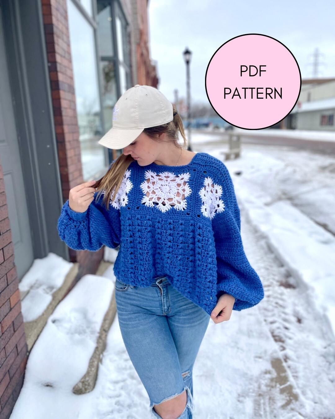 Crochet Snowflake Sweater Pattern: Snuggly Winter Cardigan (PDF Pattern ...