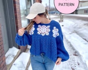 Crochet Snowflake Sweater Pattern: Snuggly Winter Cardigan (PDF Pattern)