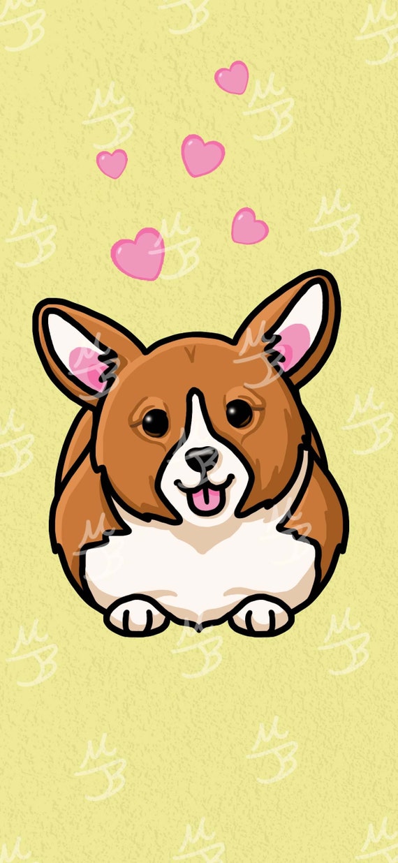 Cute Kawaii Corgi Puppy Phone Wallpaper/background Digital - Etsy Australia