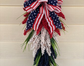 Patriotic Swag, Fourth of July Decor, Patriotic Wreath, Memorial Day Wreath, Veterans Day Wreath