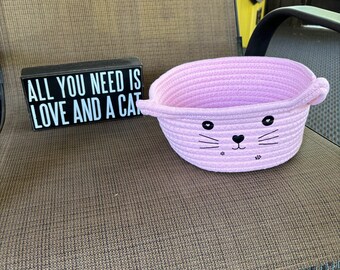 Cat Face Storage Basket, Cat Organizer, Cat Lover Gift, Cat Lady