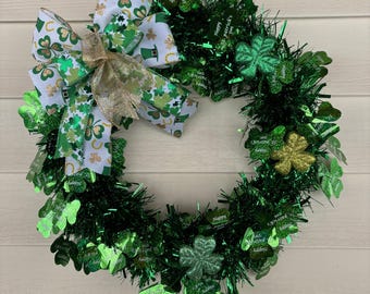 St Patrick's Day Wreath, Irish Wreath, Shamrock Wreath, Lucky Wreath, St. Patrick's Front Door Wreath