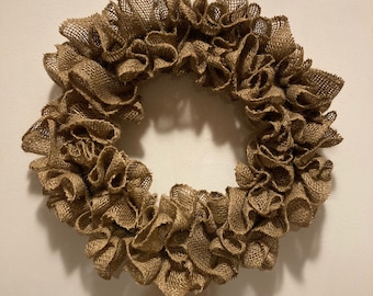 Plain Neutral Burlap Wreath, Farmhouse Burlap Wreath, Year Round Burlap Wreath, Beginner Wreath, Everyday Wreath