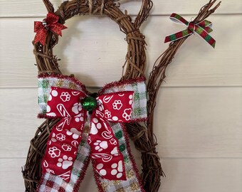 NEW! Christmas Cat Wreath, Cat Wreath, Kitty Wreath, Kitty Christmas Wreath, Holiday Cat, Grapevine Cat Wreath, Holiday Cat Wreath