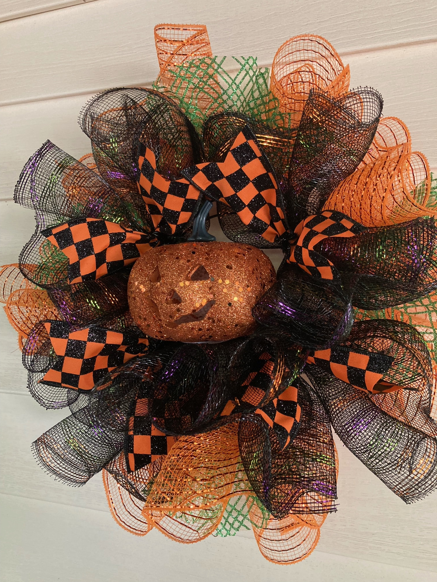 LIGHT UP Halloween Wreath Pumpkin Wreath Halloween Wreath Etsy