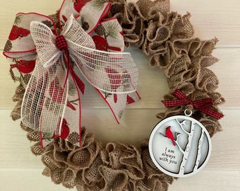 Cardinal Wreath, Red Cardinal Wreath, Cardinal Decor, Cardinal Sign, Cardinal Wreath Decor, Cardinal Lovers Wreath, Cardinal Burlap Wreath