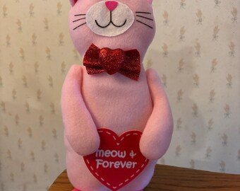 Valentine Cat, Cat Lovers Gift, Cat Decor, Valentine Decor, Kitty Stuffed Animal