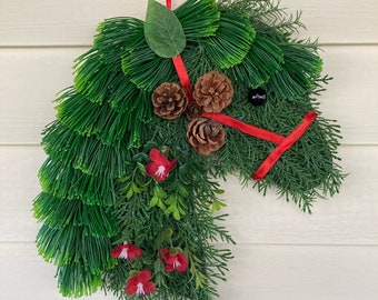 Horse Head Wreath,  Horse Lovers Wreath, Horse Decor, Rustic Horse Head, Horse Head Gift, Equestrian Wreath