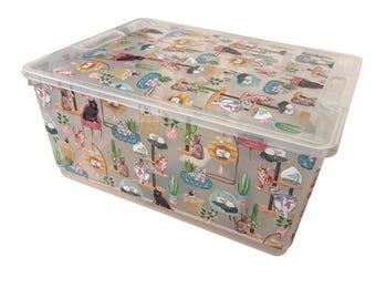 Cat Container, Cat Storage Bin, Cat Decor, Cat Lover Gift