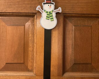 Snowman Wreath Hanger, WHITE or BLACK Wreath Hanger, Wreath Hook for Front Door, Wreath Hook, 15 inch Wreath Hanger, Snowman Hanger
