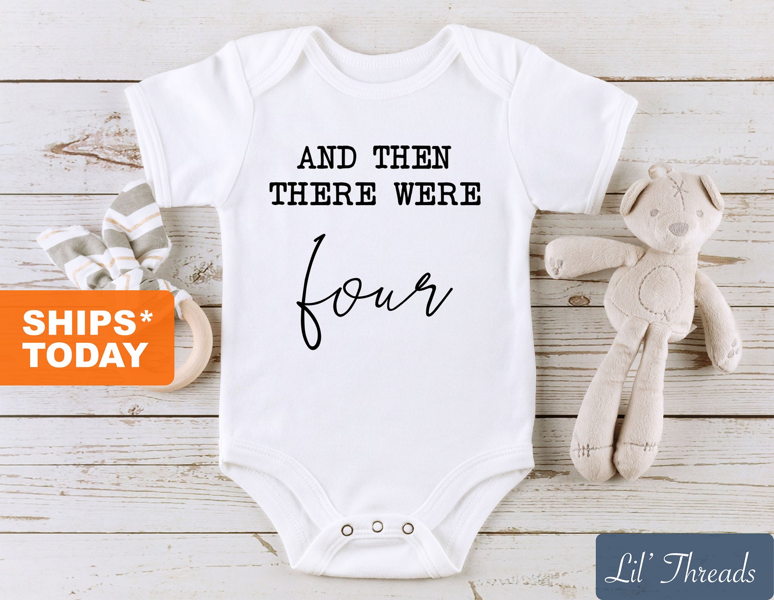 And Then There Were Four Onesie® Siblings Baby Onesie® Etsy