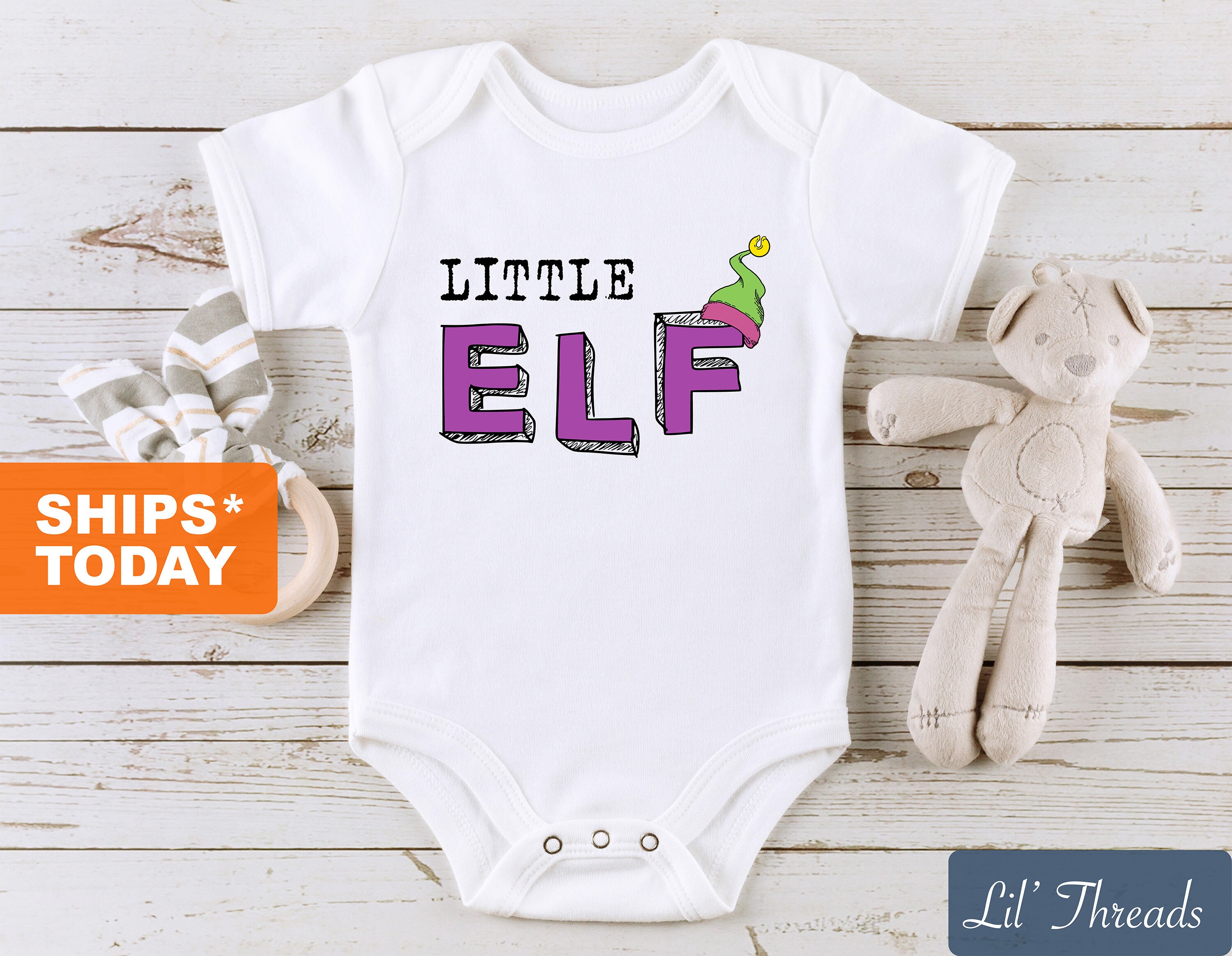 Little Elf Baby Onesie® Christmas Baby Onesie® Cute Baby Etsy