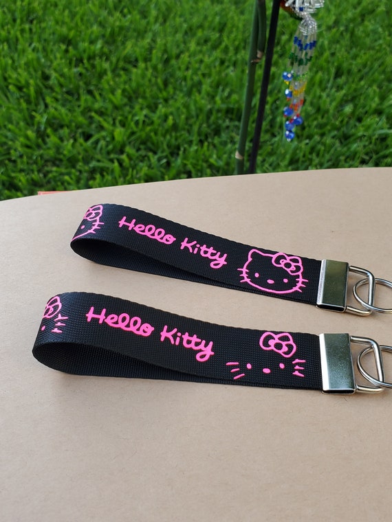 Hello Kitty Keychain Hello Kitty Wristlet Cute Keychain Etsy