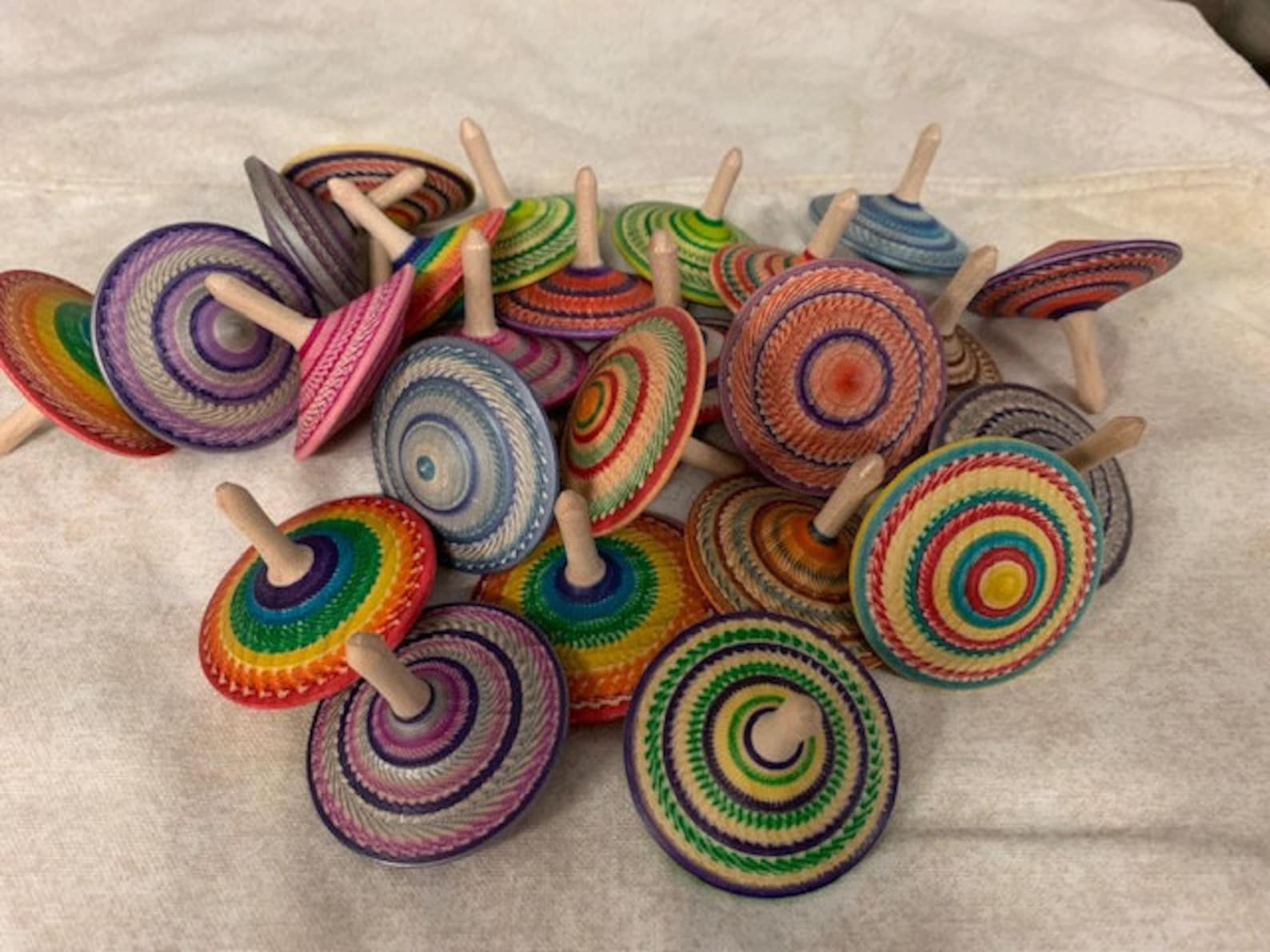 Wood Turned Spinning Tops Etsy