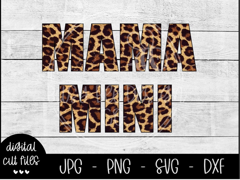 Download Mama & Mini Leopard SVG black offset instant download | Etsy