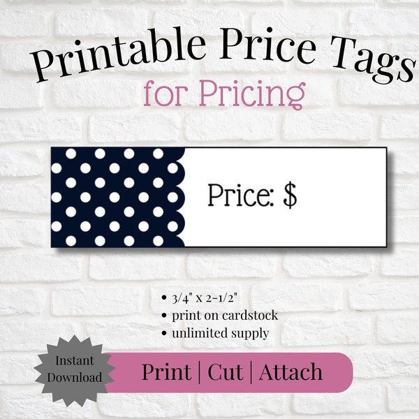 Printable Price Tags | Instant Download | Print, Cut & Attach to Handmade Item | Craft Show | Craft Fair | Small Business