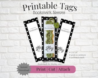 Printable Tag/Packaging Sleeve for Crochet Bookmark | Instant Download | Print, Cut & Attach to Handmade Item | Craft Show | Small Business