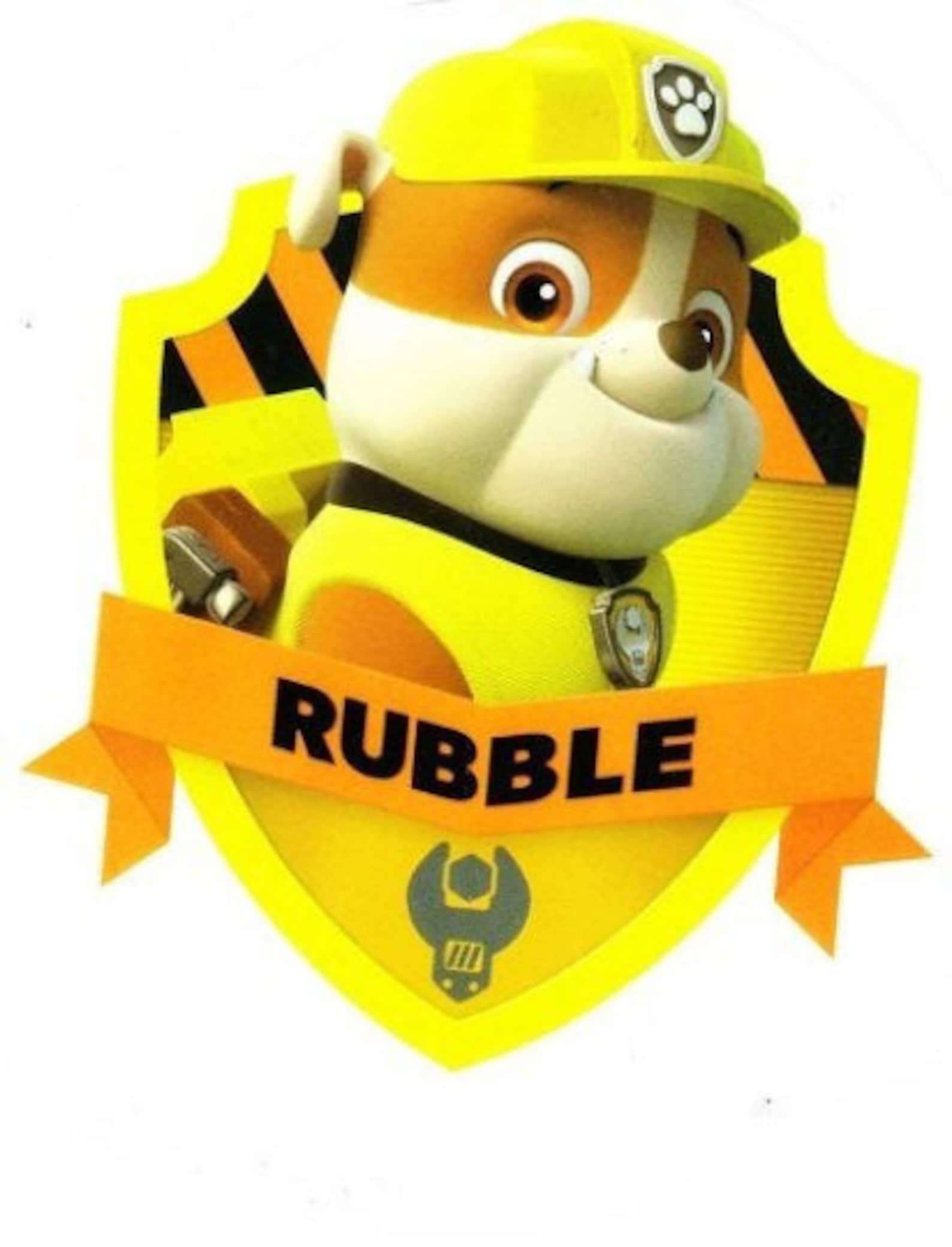 4 Inch Rubble Badge Paw Patrol Pup Wall Sticker Pups Puppy Etsy