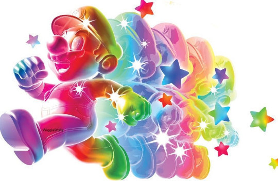 7 Inch Rainbow Super Mario Decal Galaxy 2 Bros Brothers | Etsy