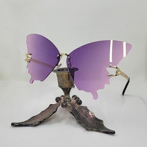 Y2K Pink Fairy Baddie Cyber It Girl Butterfly Oversize Chunky Round Sunglasses Y2K Fairy Baddie It Girl Trendy Streetwear Butterfly  main image 3