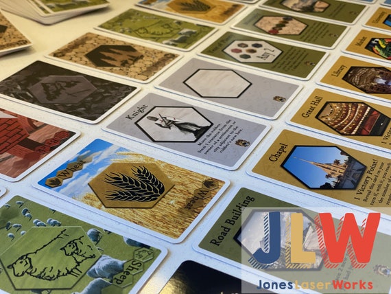 Resource and Development Cards High-Quality Thick Replacement Settlers Cards Professionally Printed w/High-Res Full-Color Graphics