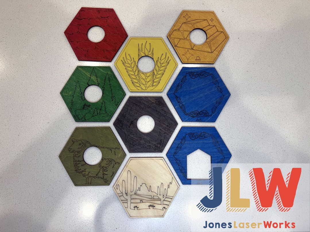 Settlers of Catan Hex Tile: Laser Cut Baltic Birch, Custom Board Game ...