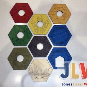 Settlers of Catan Hex Tile: Laser Cut Baltic Birch, Custom Board Game Piece