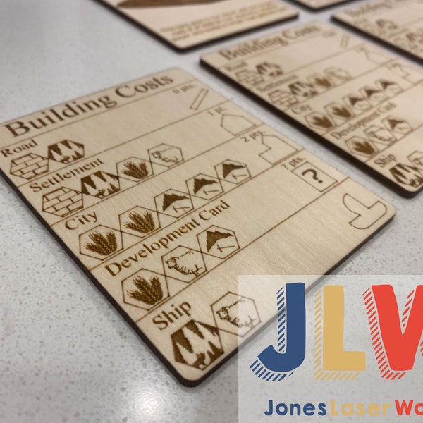 Tarjeta de costo de construcción de madera SEAFARERS, tarjeta de carretera más larga, tarjetas de madera del ejército más grandes cortadas con láser y grabadas para juego de mesa de gente de mar y colonos