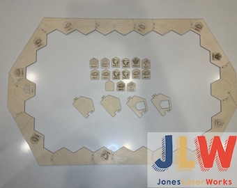 Bordure de jeu de société Seafarers : bouleau de la Baltique découpé au laser, 2-6 joueurs