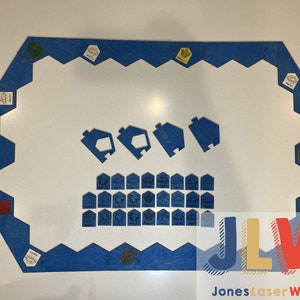 2-6 Player COLORED Seafarers BORDER ONLY  Laser Cut for Settlers and Seafarers (Also includes/works with 2-6 player base Settlers game)