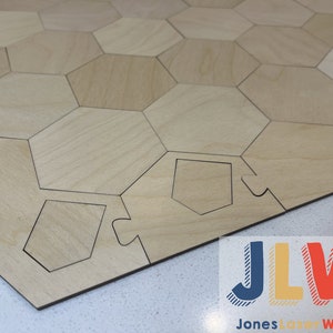 2-6 Player Settlers Board BLANK Wooden Game Board (Unfinished/You Paint) Laser Cut for Settlers & other popular hex shaped board games