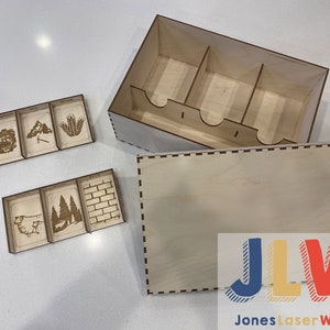 Mittlere Holz Aufbewahrungsbox für beliebte Brettspiele. Halt komplettes Spiel und alle Spielfiguren, Teile und Karten