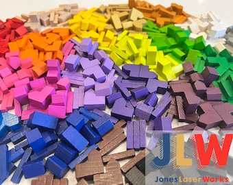 SETTLERS Replacement Wood Game Pieces- Exact Same Size/Shape as original game pieces - 25 Color Options